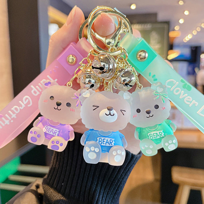 Wholesale Cute Sitting Crystal Bear Keychain