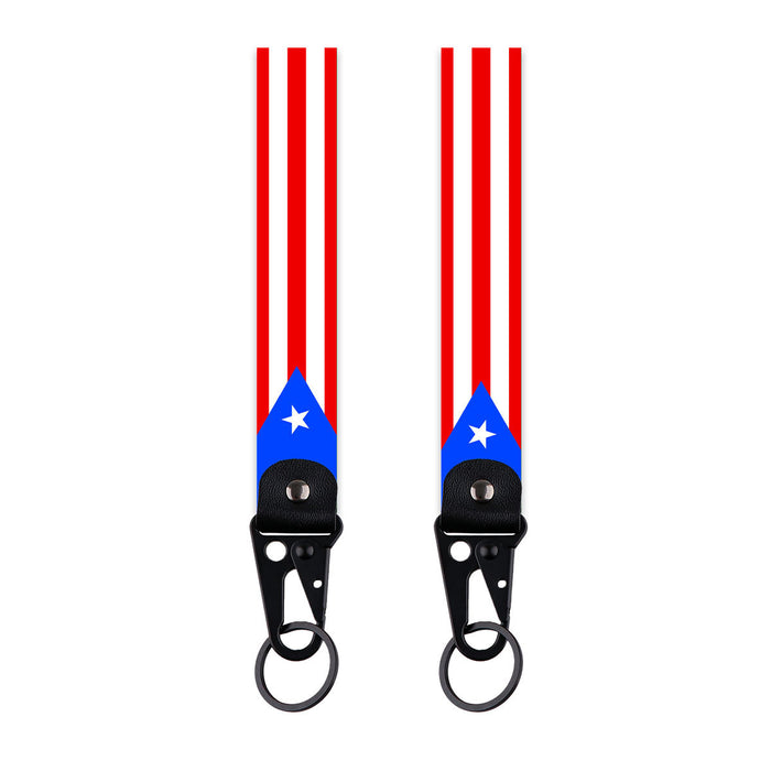 Wholesale  simple world flag  alloy car keychain pendant