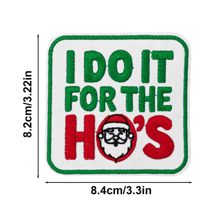 Wholesale Christmas text embroidery DIY Patches