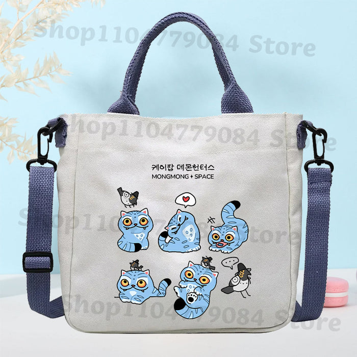 Wholesale KPOP Cartoon Canvas Shoulder Bag for Boys and Girls