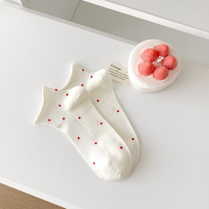 Wholesale Socks, short tube boat socks, combed cotton, college wind flower edge socks