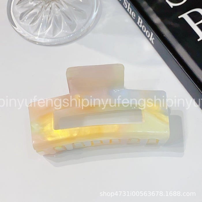 Wholesale Acetate Small Claw Clip Square Star Hollow Mermaid Color Hair Accessory