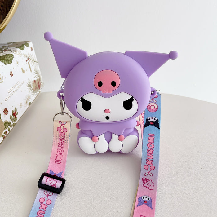 Wholesale Silicone coin purse crossbody bag cute pendant key bag storage wallet