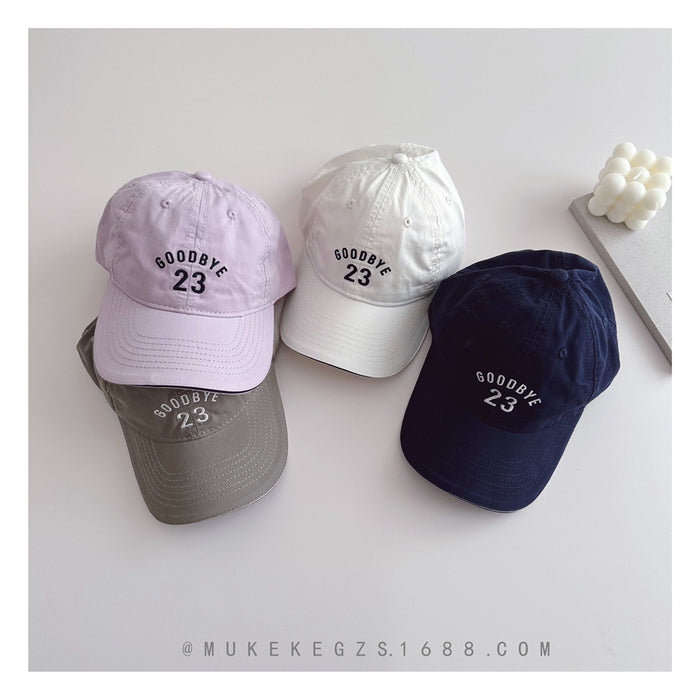 Wholesale High end children's soft top duckbill hat street photography embroidered sun hat outdoor