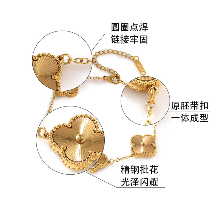 Wholesale Four leaf clover bracelet with exquisite quality and high-end stainless steel jewelry