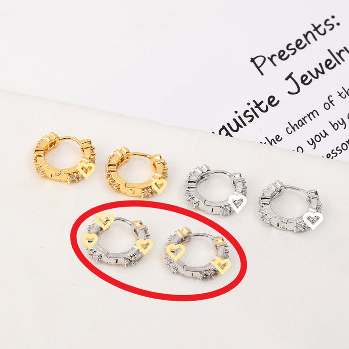 Wholesale Understated Zircon Hoop Earrings