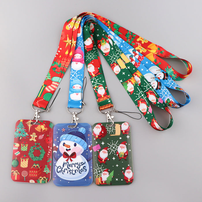 Wholesale 3 pcs  Double-sided printed polyester long rope webbing hard case protective case keychain