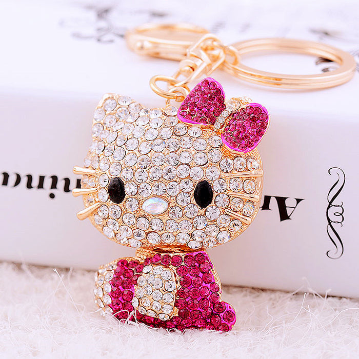 Wholesale Diamond car keychain metal bag pendant keychain ring gift