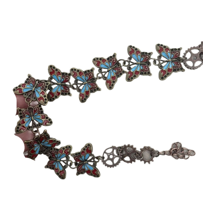 Wholesale Niche metal mechanical distressed butterfly cyberpunk collar