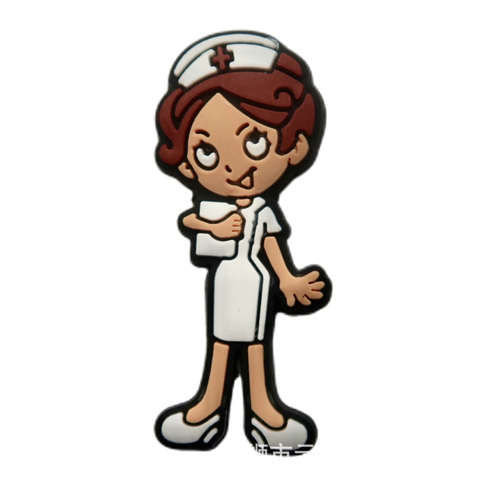 Wholesale 100pcs Medical Angel Cartoon Hole Shoes Decorative Buckle Shoe Flower Buckle Cute Hole Bag Accessories