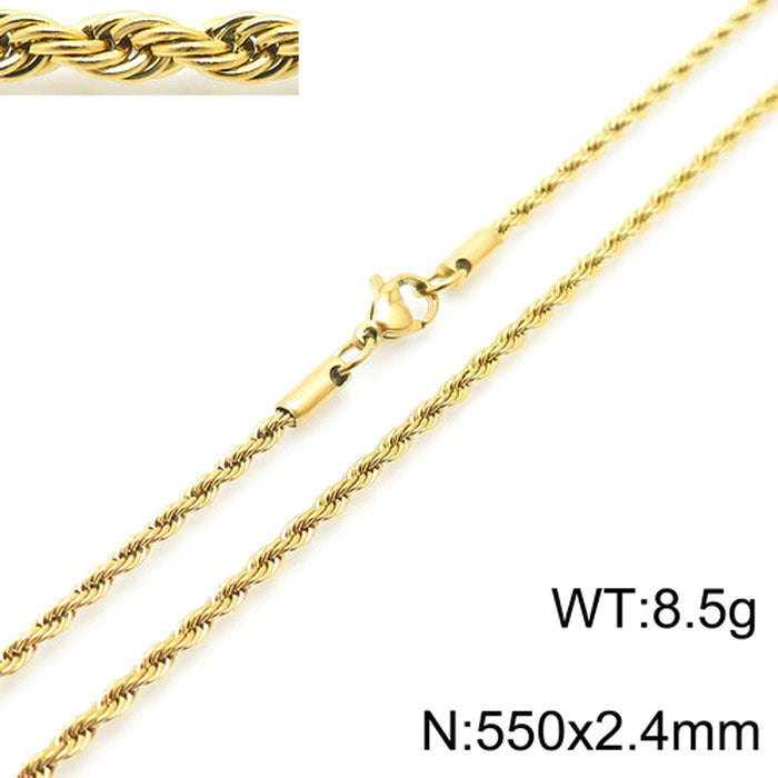 Wholesale Trendy Twist Chain Necklace Titanium Steel Jewelry