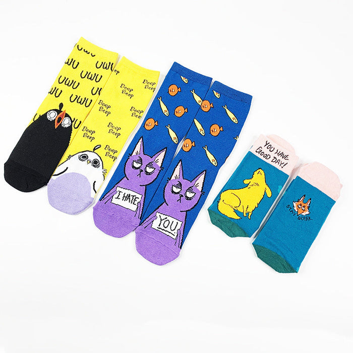 Wholesale AB Style Cartoon Cotton Socks JDC-SK-YiYan010