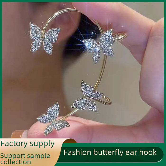 Wholesale Butterfly Ear Hanging Women's Temperament High End No Ear Hole Earrings Design Earrings