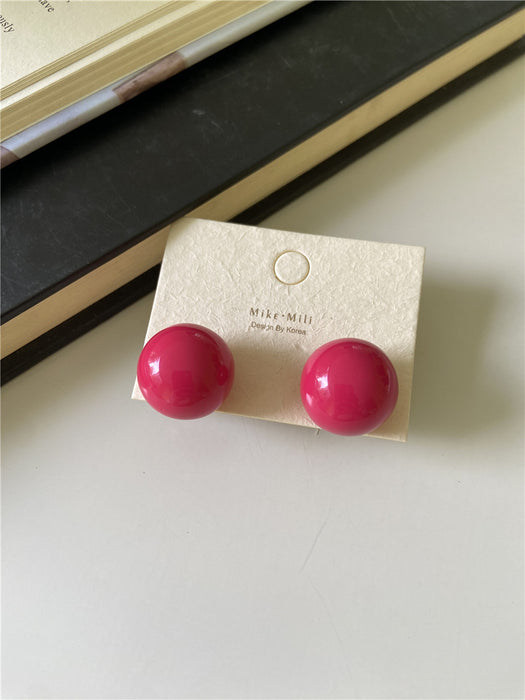 Wholesale New Colored Candy Ball Earrings Silver Needle Temperament Round Earrings Earrings