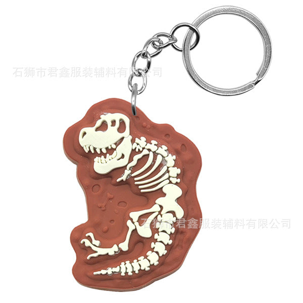 Wholesale Dinosaur Fossil Keychain  Pvc Luminous Keychain