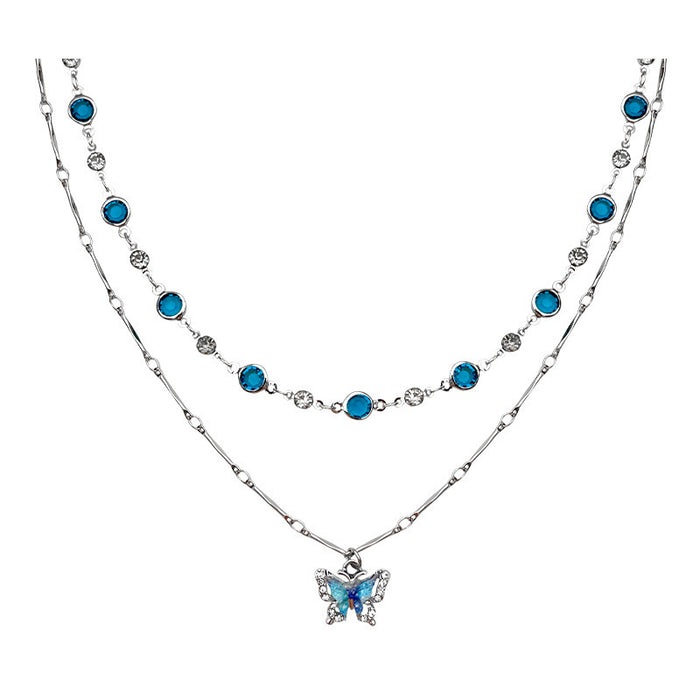 Wholesale Summer Butterfly Alloy Layering Necklace for Women Everyday Jewelry Accessory MOQ≥2