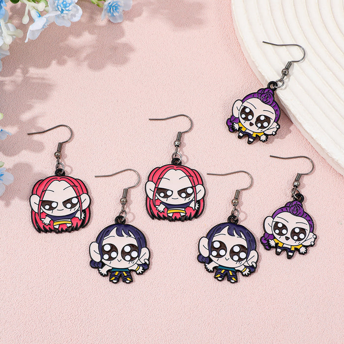 Wholesale Alloy oil-drop earrings cartoon character decoration Earrings