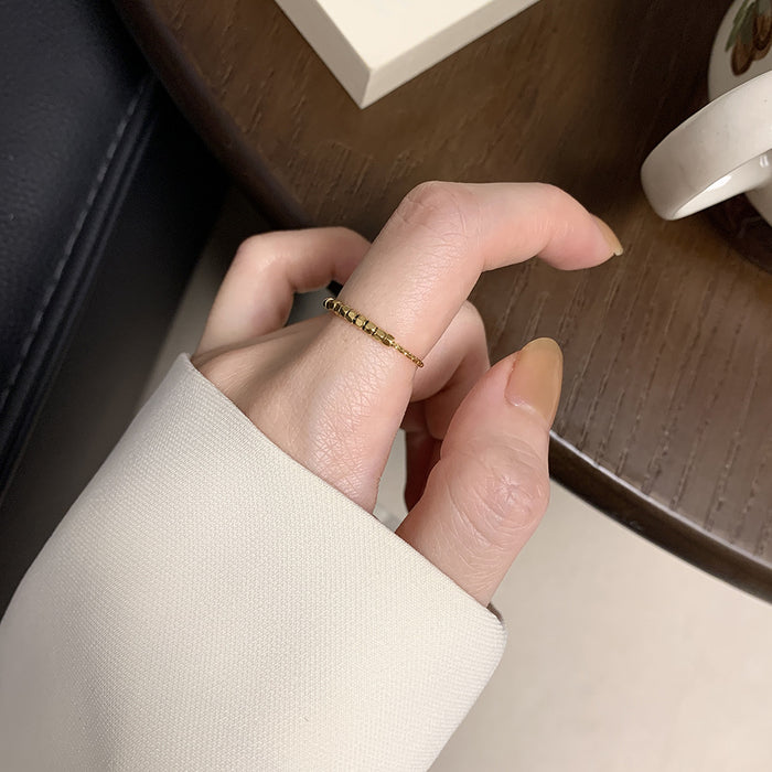 Wholesale Ring hexagonal small square exquisite and compact titanium steel