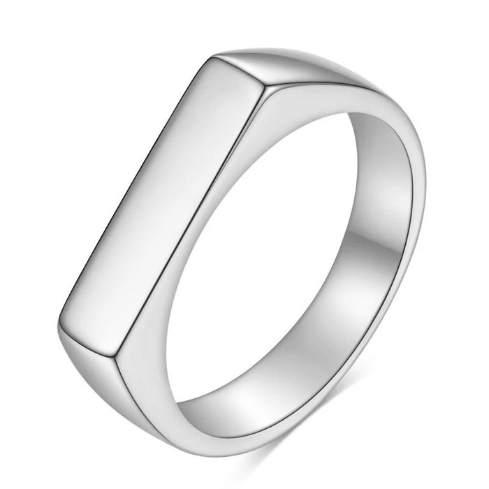 Wholesale  Casting Fashion Simple Versatile Elegant Small Long Glossy Stainless Steel Ring