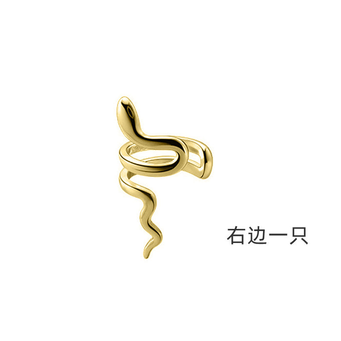 Wholesale Ear clip without ear hole, street style personalized creativity, smooth lines wrapped around small snake ear bone clip, ear hook