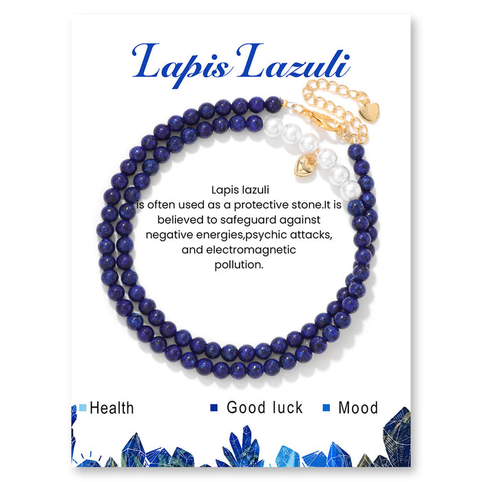 Wholesale 4mm stone bead necklace with heart pendant a choker style necklace