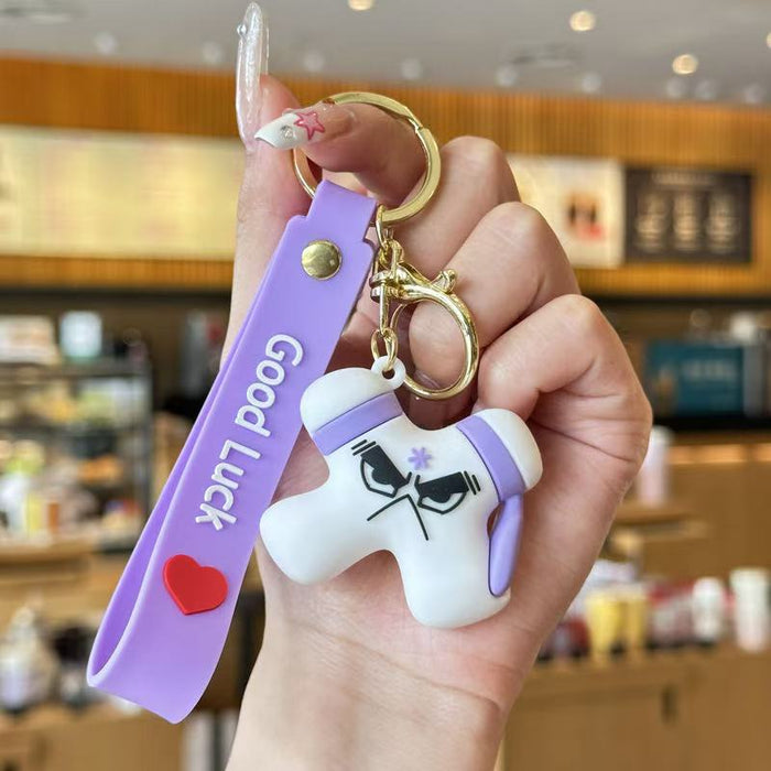 Wholesale Creative letter keychain, keychain, backpack pendant
