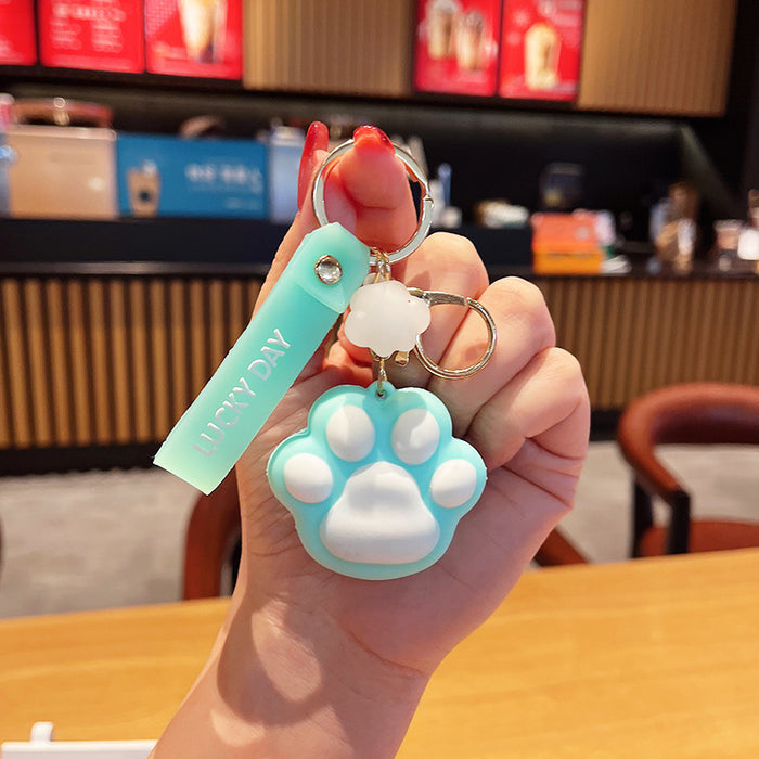 Wholesale Glue cat claw keychain  doll pendant pendant small pendant backpack doll car accessories