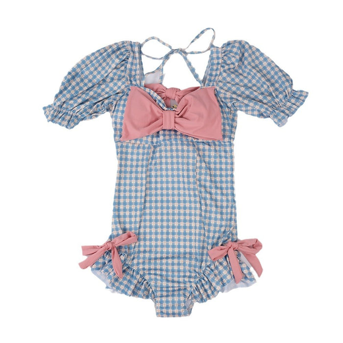 Wholesale One-piece swimsuit checkered swimsuit