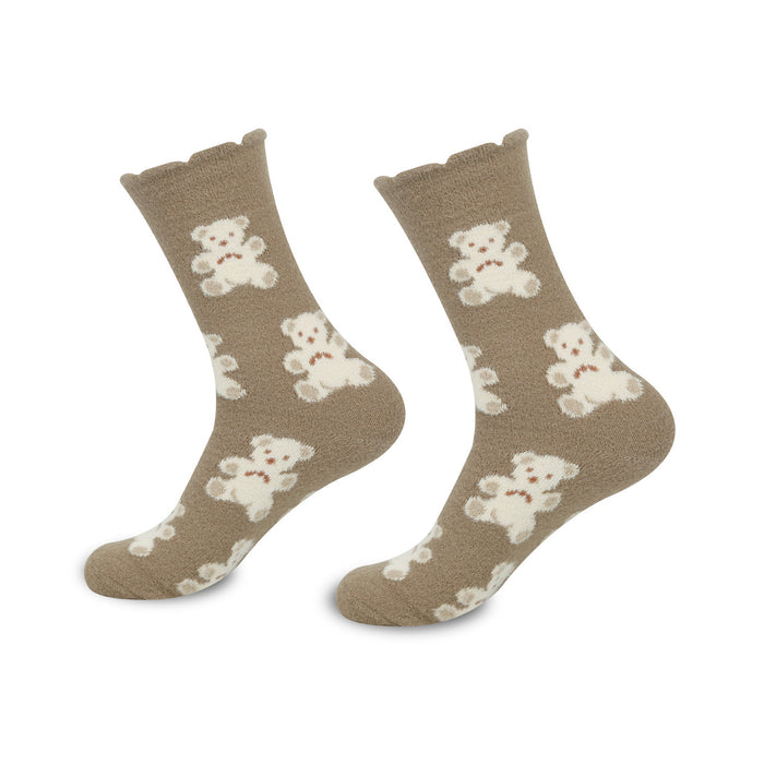 Wholesale Love Bear Middle Socks Girl Cartoon