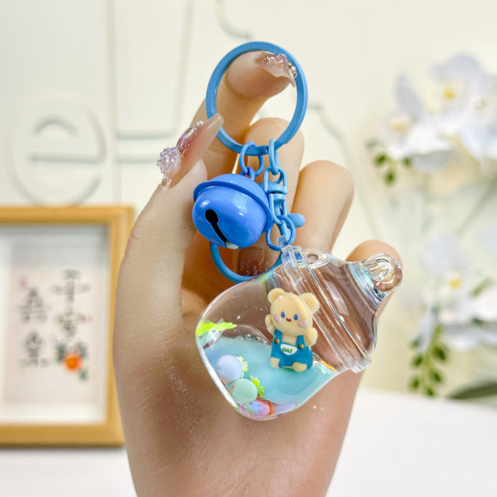 Wholesale bottle bear key chain bag pendant cute bear key chain small jewelry