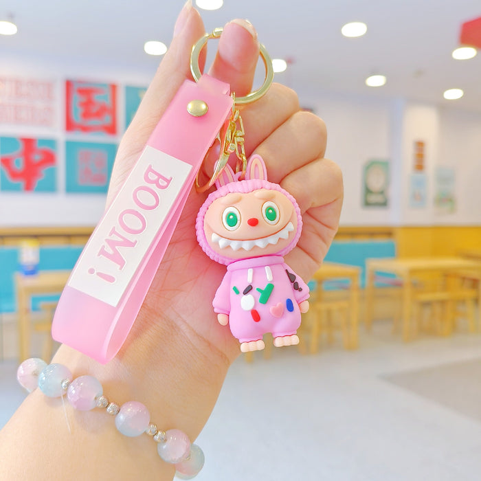 Wholesale Cross-Dressing Cartoon Keychain Cute School Bag Pendant Car Key Chain Doll Machine Gift