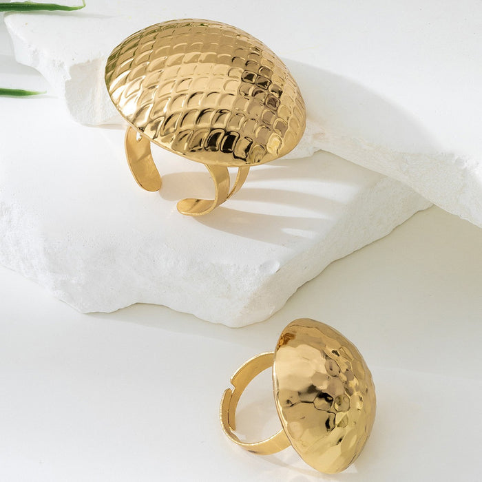 Wholesale Vintage geometric minimalist wave texture ring jewelry set, niche high-end gift