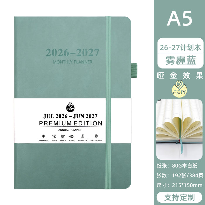 Wholesale A5 Imitation Leather Weekly Monthly Planner Trendy Business Office Notebook