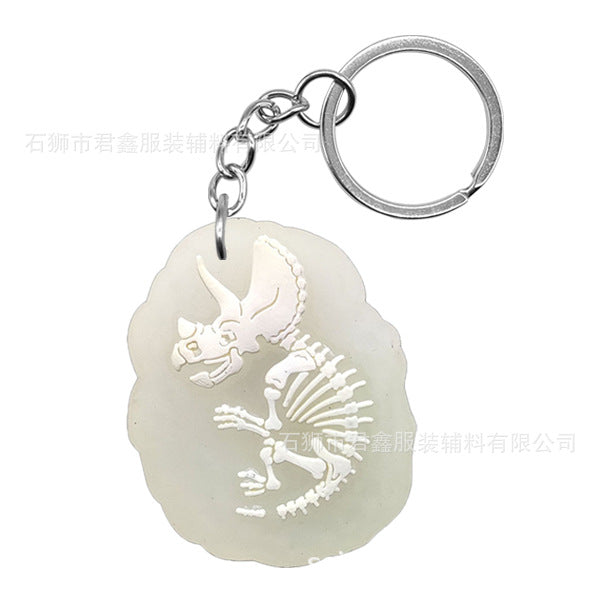 Wholesale Dinosaur Fossil Keychain  Pvc Luminous Keychain