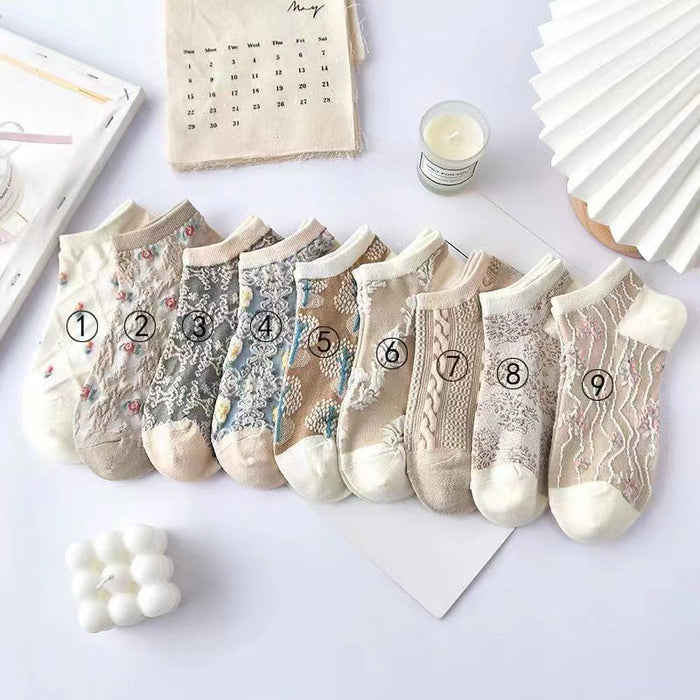 Wholesale Breathable and versatile short tube retro three-dimensional boat socks