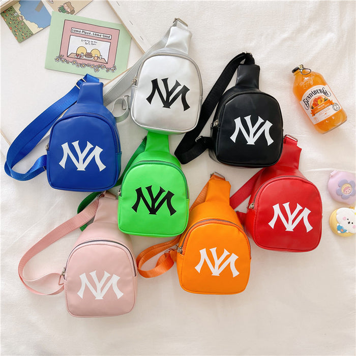 Wholesale Children's crossbody bag with personalized letter print decoration, lightweight, fashionable and versatile new chest bag