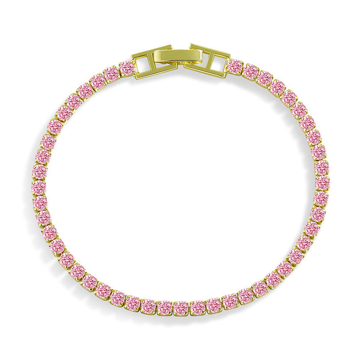 Wholesale Diamond-Set Contion Tennis Bracelet - Stylish Cubic Zirconia Cuff for Women - Boutique Resale