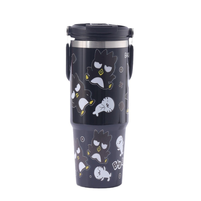 Wholesale Cartoon Large Capacity Ice Bully Cup Portable Portable Double Drink Car Cup Stainless Steel Thermos Cup Suction Tube Cup