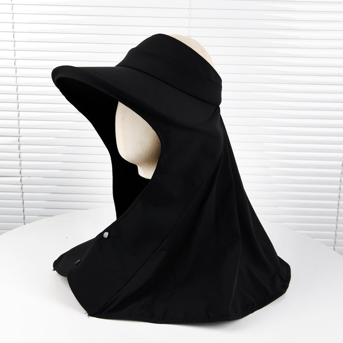 Wholesale Sunscreen shawl cape hat for women, large brimmed sunshade shawl hat, outdoor neck and face protection, versatile fisherman hat