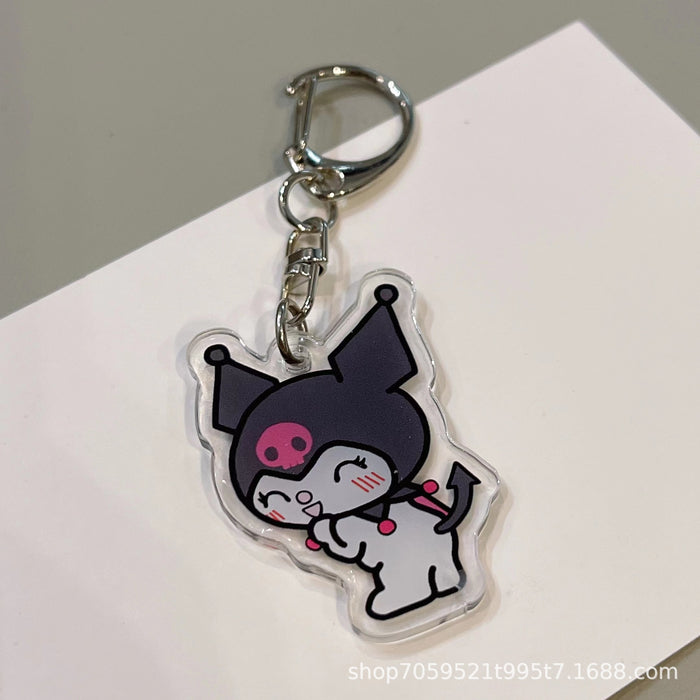 Wholesale Double-sided Keychain Cute Cartoon Book Bag Pendant Transparent Pendant Acrylic Keychain for Men and Women