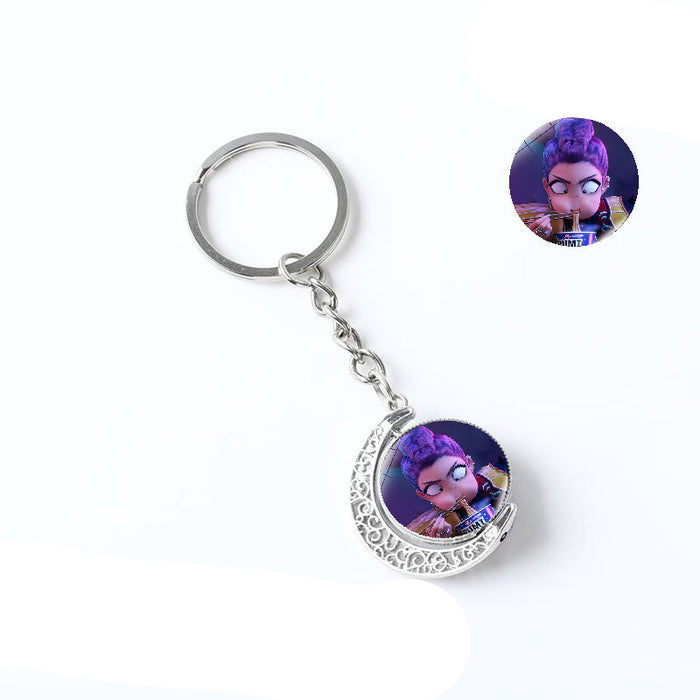 Wholesale Kpop Double-sided rotating pendant keychain