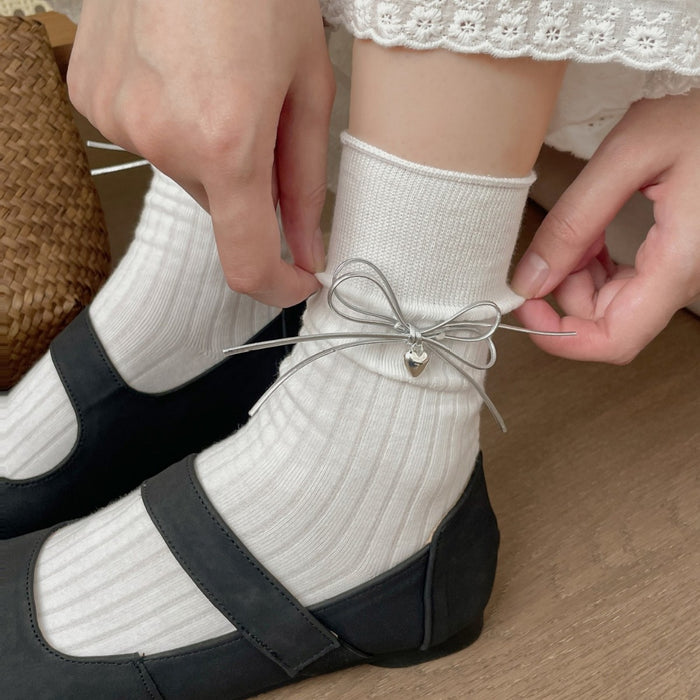 Wholesale Love pendant bow socks pile socks