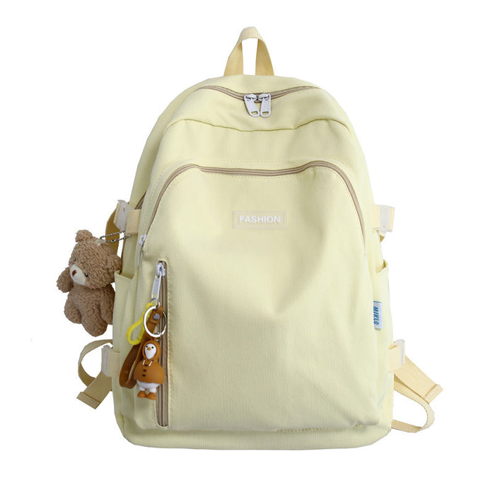 Wholesale Nylon Simple Fresh Solid Color Girls Backpack JDC-BP-YuanDuo020
