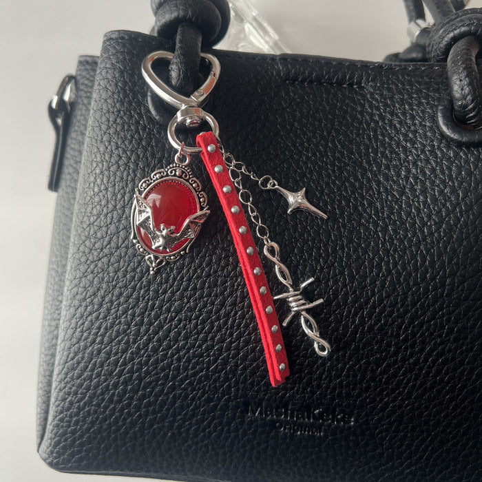 Wholesale Gothic Cross Keychain Bag Charm Black Zinc Alloy Car Key Accessory Resale
