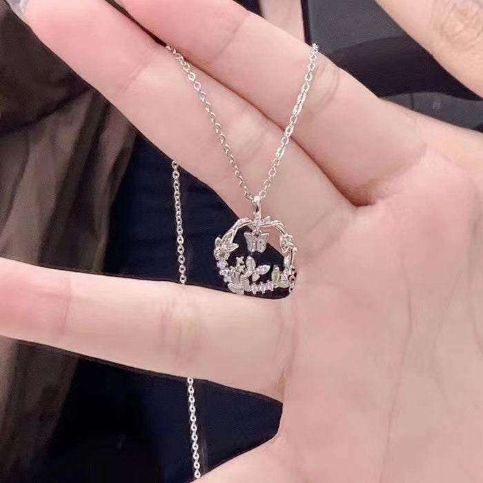 Wholesale Double Layer Butterfly Necklace Set Alloy Jewelry Accessory