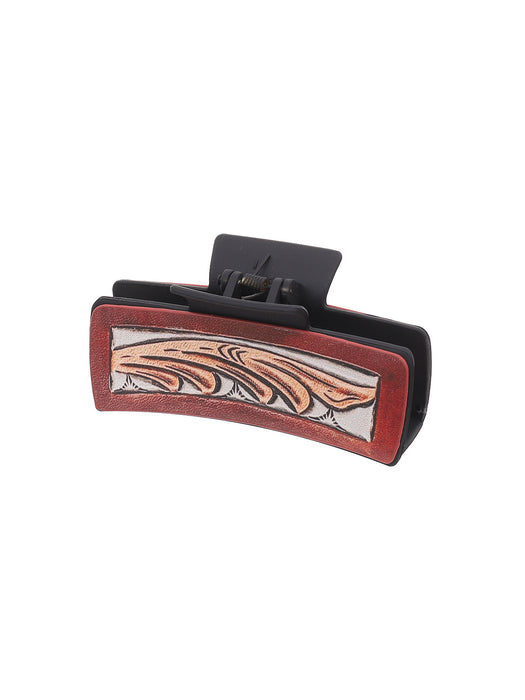 Wholesale Cross-border Western Wind Denim Wind Sunflower Leather Hairpin Women' s Shark Clip Grab Clip Amazon AliExpress