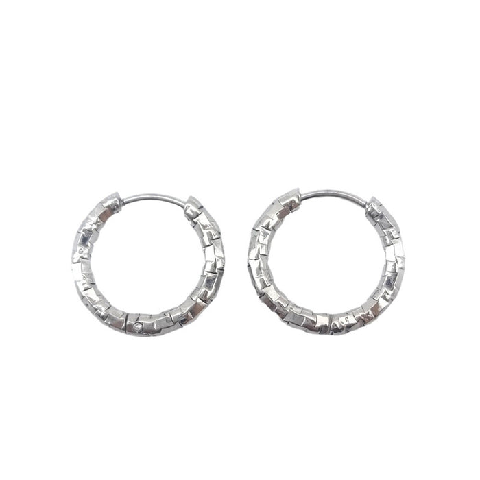 Wholesale Titanium steel earrings, gold-plated earrings, trendy and fashionable earrings, embossed circle earrings