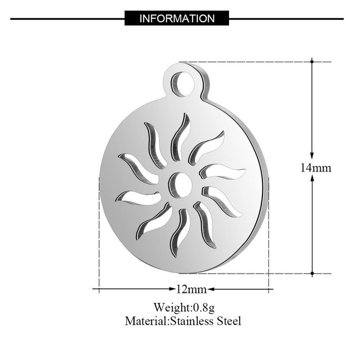 Wholesale 10 pcs/pack Heart Sun Yoga Star Moon Dog Claw Cat Fox Clover Stainless Steel Pendant JDC-PT-QZ003