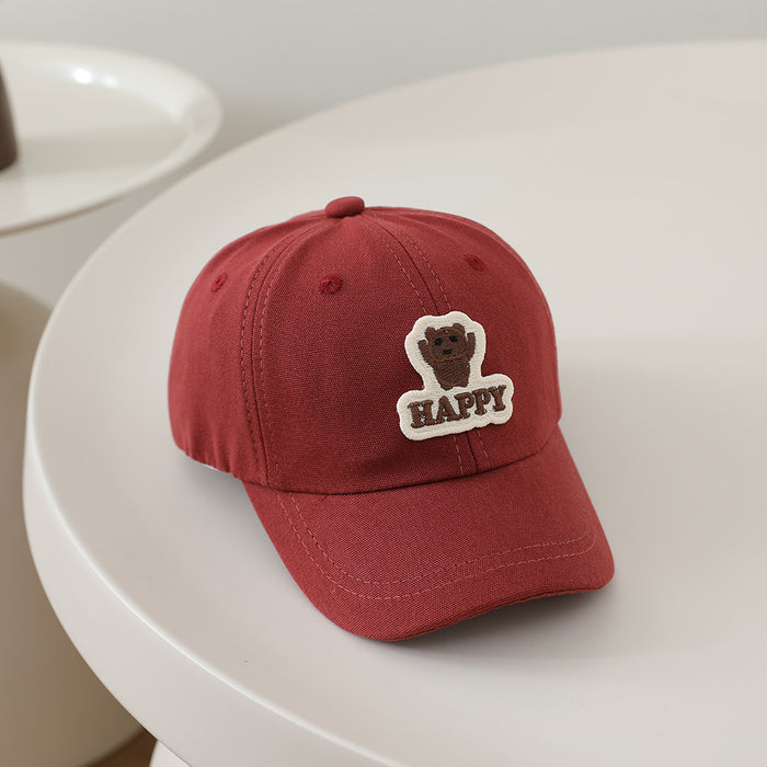 Wholesale Cute Cartoon Kids Baseball Cap Letter Bear Design Sun Hat For Boys Girls