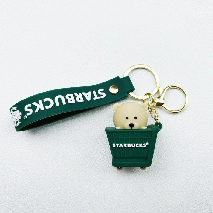 Wholesale Soft rubber cute bear cartoon keychains